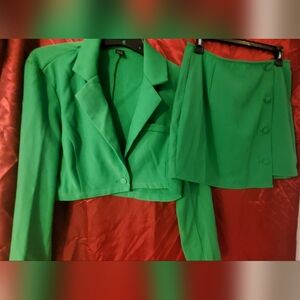 Green Women's Jacket & Skirt Set